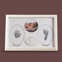 Baby hand and foot print mud Hand and foot print Little foot photo frame Newborn baby children 100 days full moon gift permanent souvenir