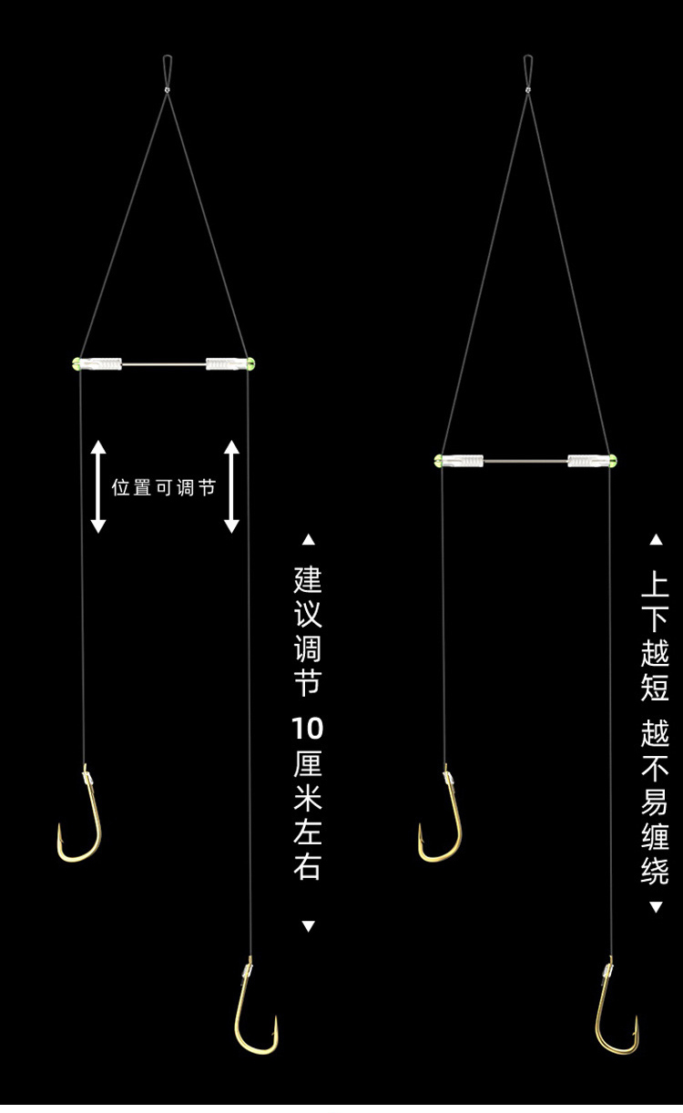 快速分叉器子线分叉豆定位豆防硅胶缠豆分线太空豆双钩分钩器