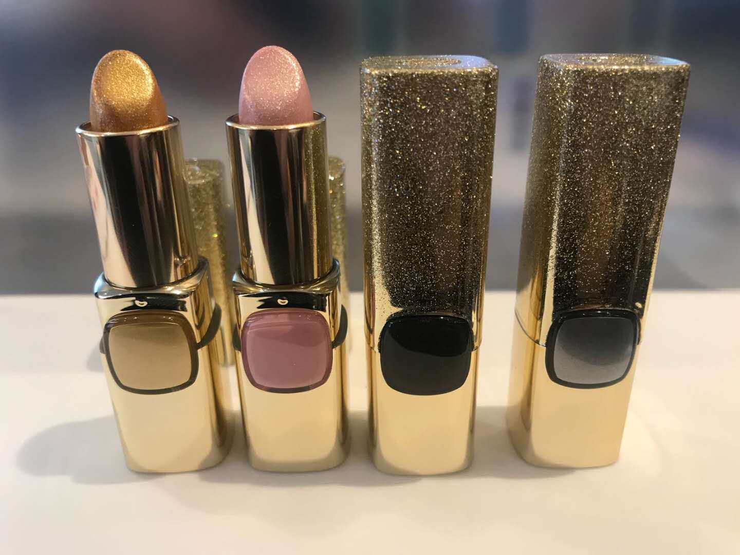 欧莱雅金色鎏金口红g101人鱼姬琉金唇膏闪金