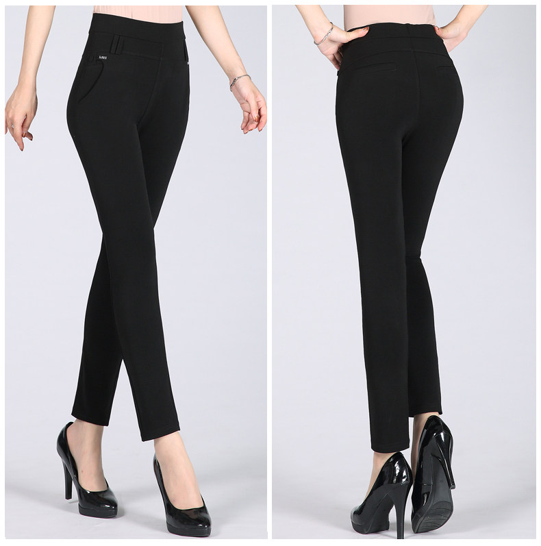 中年妈妈高腰打底裤外穿高弹力秋季小脚裤子秋冬款加大码女装秋裤