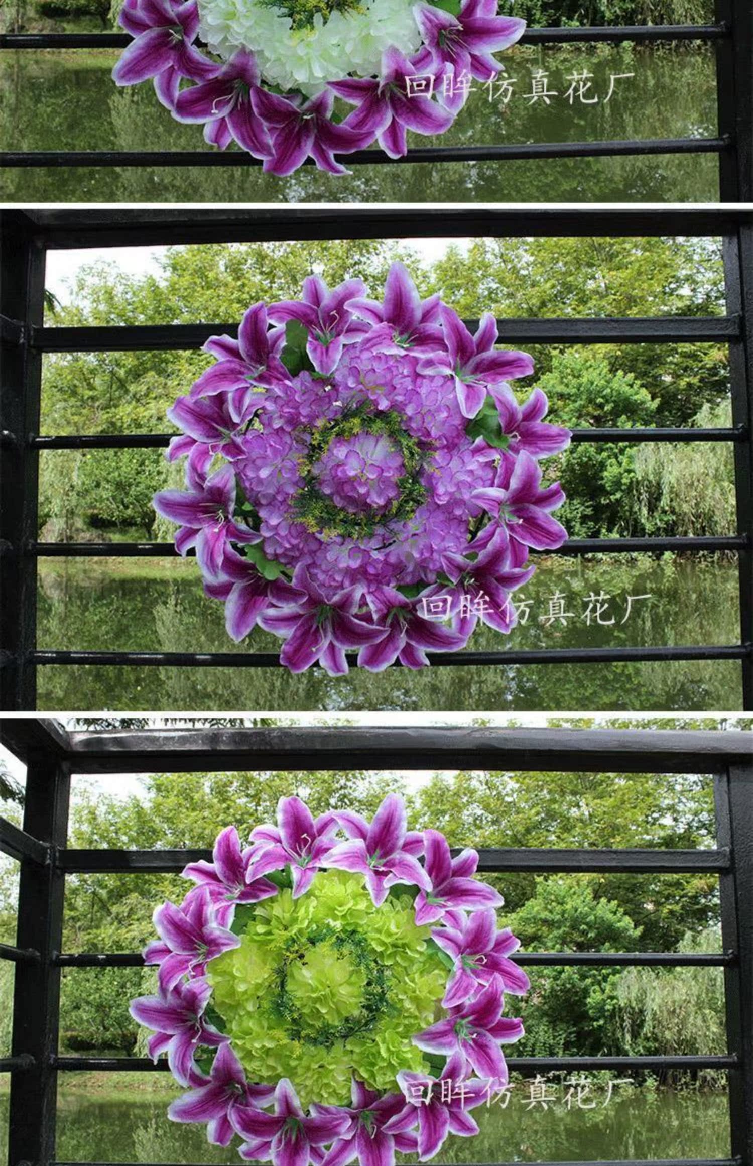 绢花菊花圈清明节花墓地摆放花仿真花祭祀花陵园假花环上坟装饰花