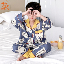 Baby pajamas Spring and Autumn Cotton Thin Childrens Home Clothes Long Sleeve Cotton Cotton Set Boys Autumn