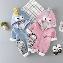 Baby spring dress 0-12 months baby jumpsuit cute go out to hug clothes newborn clothes spring and autumn Net red super cute