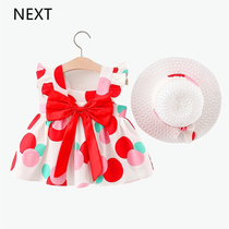 UK NEXT Childrens clothing Baby Little Skirt Girl Summer Clothing Little Girl 0-3 Year Old 2 Dresses Foreign Air Korean Version Princess Dress