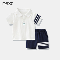 UK NEXT infant polo-turned-shirt casual blouse shorts 100 hitch to serve two sets of boy baby