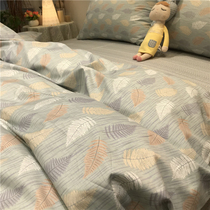 American field garden small leaves four pieces of full cotton pure cotton minimalist about Nordic accommodation 1 8 m bed sheet bed in bed