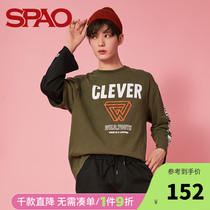 SPAO mens spring long-sleeved T-shirt youth fashion Korean version of the trend SPLAA23H24
