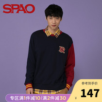 SPAO mens color casual pullover sweater spring new trend Korean version of the jacket SPMW949H22