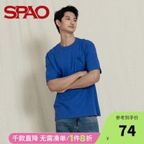 SPAO couple round neck short-sleeved T-shirt new Korean version of the youth men and women with the same SPRWA23P01