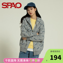 SPAO womens cardigan hooded sports sweater spring and summer new fashion trend Korean version SPMZA21S42