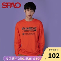 SPAO mens solid color pullover leisure sweater spring new fashion Korean version of the jacket SPMW949H21