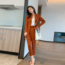 Advanced Senses Light Extravagant Womens Dress Single Row Buttresses Suit Suit Ladies Spring Autumn Fashion Design Sense Commute Workplace Temperament West Clothing