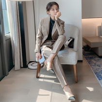 Stock of Euro Grand card Fan vocational small suit suit pants female spring and autumn foreign air OL Temperament Lady West Suit two sets