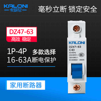 Air switch circuit breaker DZ47C45 1P2P3P4P small short circuit overload power protection device air open leakage