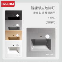 Type 86 gray wall recessed led night light Corner staircase aisle human body sensing Footlight