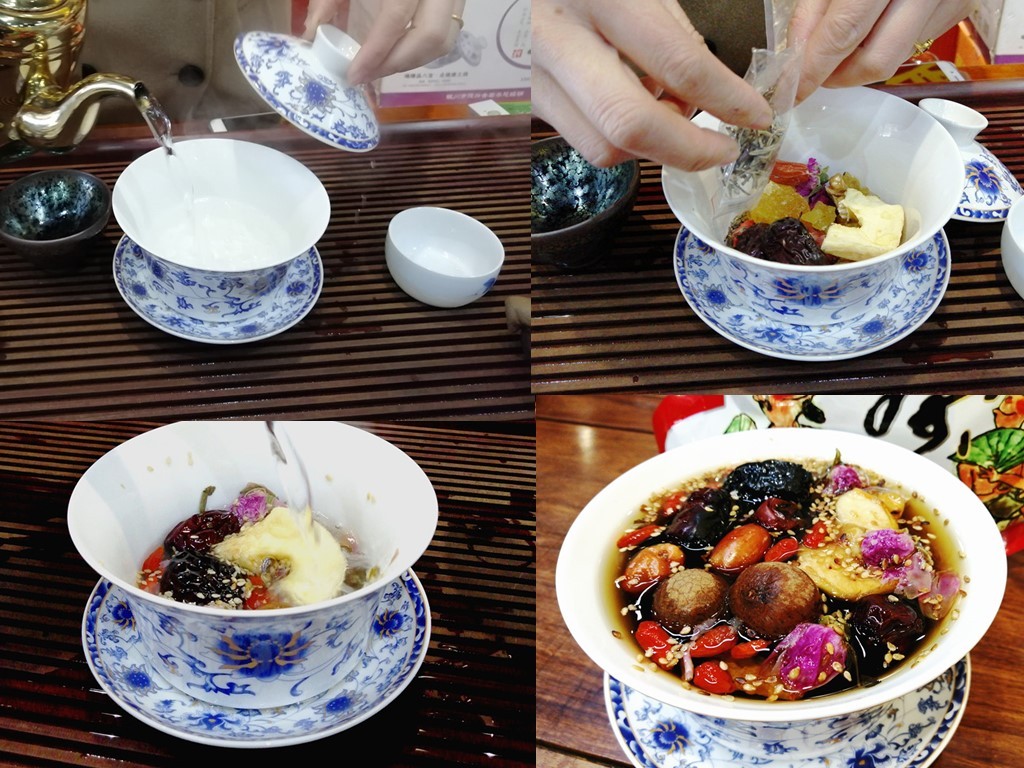 新品回茗堂八宝茶盖碗茶100g*6清真养生茶三炮台带玫瑰酱四季花草_8折