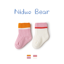 Nedo bear double needle series baby socks spring autumn and winter cotton baby socks for men and women