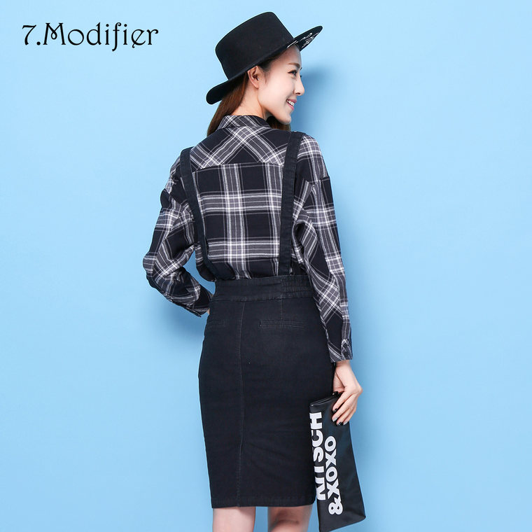莫丽菲尔 2015秋季新品 弹力牛仔背带裙 70004168