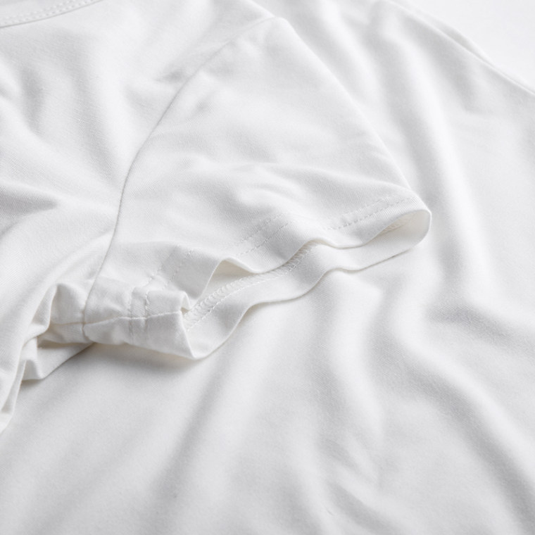 莫丽菲尔2015夏新款 字母印花针织短袖白色T恤 女 70004249
