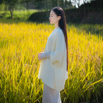 Xiaogong) write poems for you)Autumn and winter new retro long wool knitted sweater cardigan outer shirt shawl WJ76