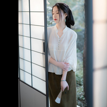 Xiao Gongzi) Nansang) Retro literature and art daily professional womens clothing new casual bat sleeve top shirt SY225