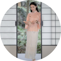 Xiao Gongzi) Huan Yili) Retro Chinese style Daily young Silk inverted big sleeve cheongsam top SY334