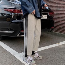 Sports pants men autumn 2021 New Korean version of the trend ins loose Joker wide legs straight tube pants mens Tide brand