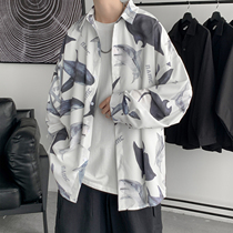 Fall Shirt Male long sleeve Harbour Wind day Department Spring and Autumn and Ins jacket Yuppie Handsome Design Sense small crowdlining High sense