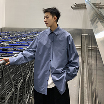 Shirt Man Long Sleeve Design Sensation Small Crowdtrend Port Wind Day Department Summer Thin liner Shirt Loose Jacket with Loose Jacket