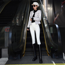 Plus velvet jeans women 2019 Winter new high waist white thick warm elastic tight slim pants long