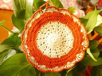 I love my home pure hand crochet hook Flower Cotton Lace Hollowed-out Woven Circular Dining Mat Decorative Cushion Tablecloth Bout