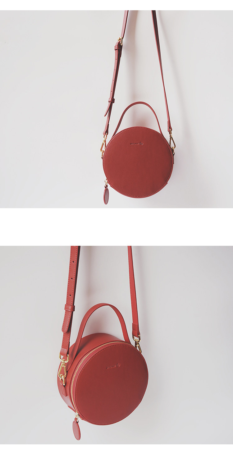 jpj圆形包包2019新款真皮女包小圆包撞色斜挎包小巧单肩手提包潮_小