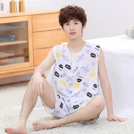 Summer teenagers and children cotton silk pajamas vest shorts big children student thin sleeveless boys cotton silk home clothes
Summer teenagers and children cotton silk pajamas vest shorts big children student thin sleeveless boys cotton silk home clothes