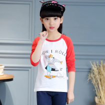 Girls T-shirt long-sleeved spring 2021 new childrens clothing pure cotton childrens top spring and autumn foreign style childrens base shirt