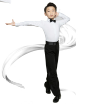 Childrens boys Latin dance competition suit shirt with bow tie match suit suit