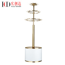 Rotating belt display stand High-grade rose gold titanium display props Stainless steel three-layer rotating belt display stand