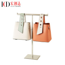 Stainless steel bag display props Shoulder bag School bag handbag display stand Silk scarf scarf T word window display exhibition