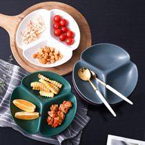 Creative minimalist ceramic split fruit platter snack plate household KTV snack plate dried fruit snack plate dried fruit snack fruit plate