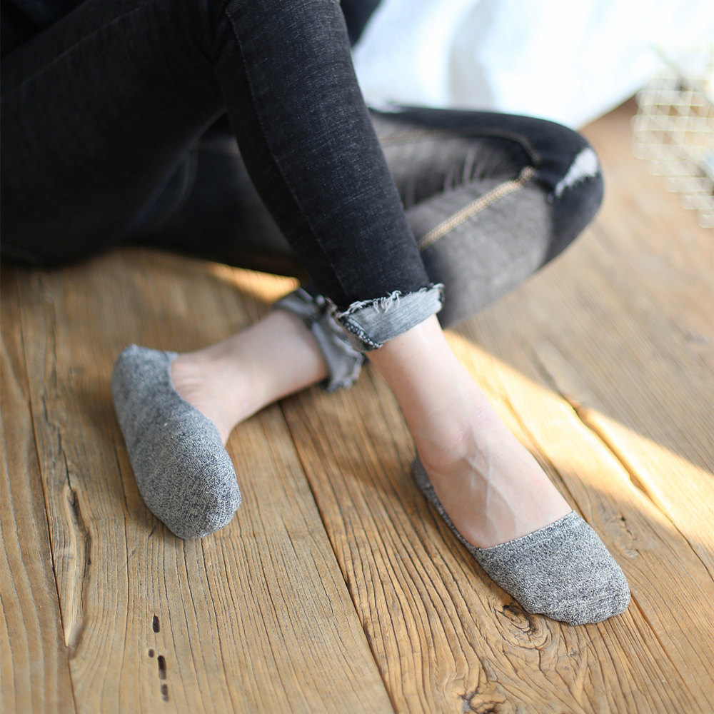 高品质并线双针女士春夏隐形船袜浅口短纯色豆豆鞋袜子防掉跟复古