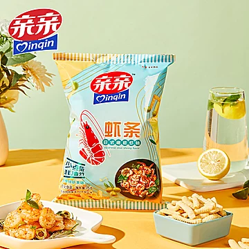 亲亲虾条75g*8大包减盐新口味办公室零食小[10元优惠券]-寻折猪