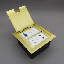 Clamshell five-hole power supply free computer network VGA solder-free ground plug all-copper super five six-digit ground socket