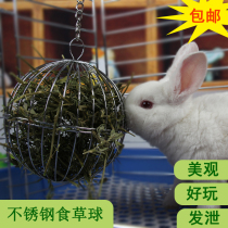 Pet rabbit supplies grass rack Dutch pig Chinchilla guinea pig rabbit anti-bite toy stainless steel herbivorous rack ball
