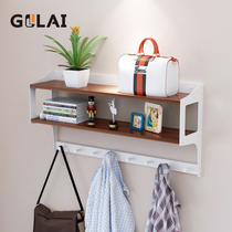 Wall-mounted coat rack Bedroom wall hanger Entrance porch shelf creative living room hook multi-layer wooden partition