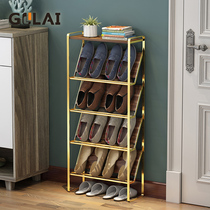 Nordic light luxury shoe cabinet entrance porch multi-layer oblique shoe rack 17cm ultra-thin space-saving household storage shoe rack
