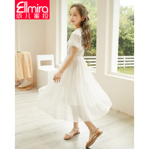 girls' summer white princess dress