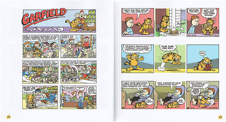 加菲猫 英文原版 漫画第五卷 garfield fat cat 3 pack 5儿童读物