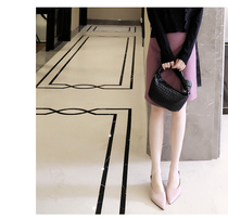 New middle-class beauty wear and chic irregular laminated hem Contrast belt design knee-length skirt