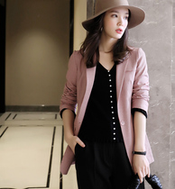 Pattern British color color red and black small thousand bird grid one button button slim slim long suit