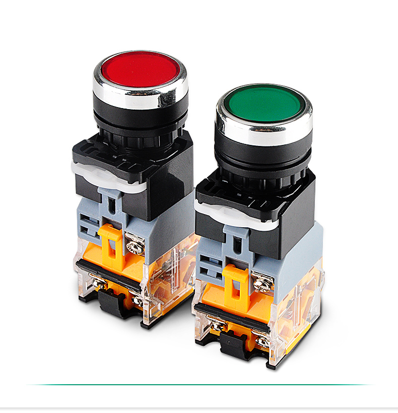 指示灯la38-203/209b自复位自锁带灯启动绿色10a按钮开关22mm