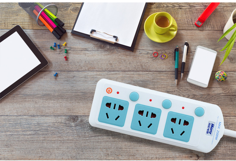 玛尼插座独立开关安全插排插接拖线板3/4/6/5插位5/3米儿童保护门_小